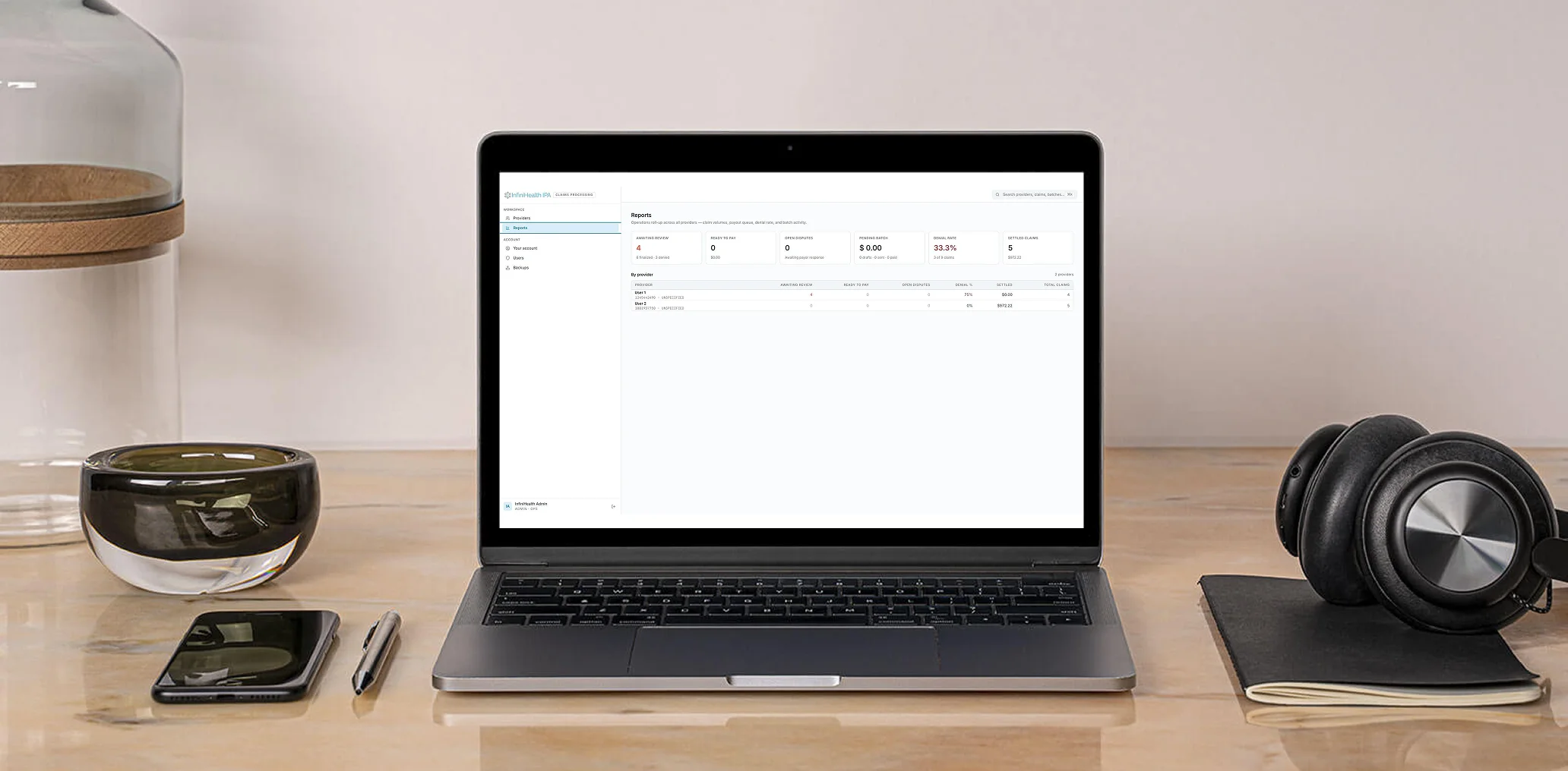 Infinihealth main mockup